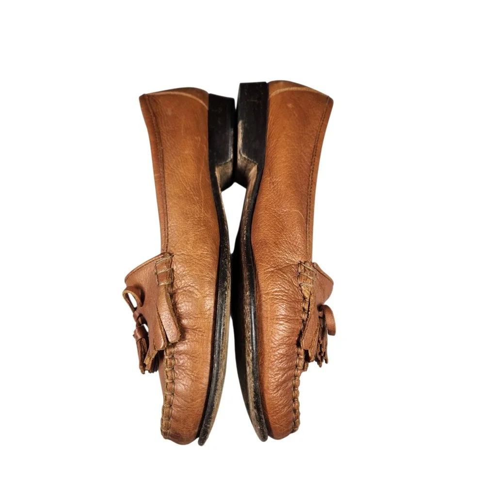 Vintage Cole Haan Brown Leather Tassel Loafers Preppy Academia Old Money 6.5